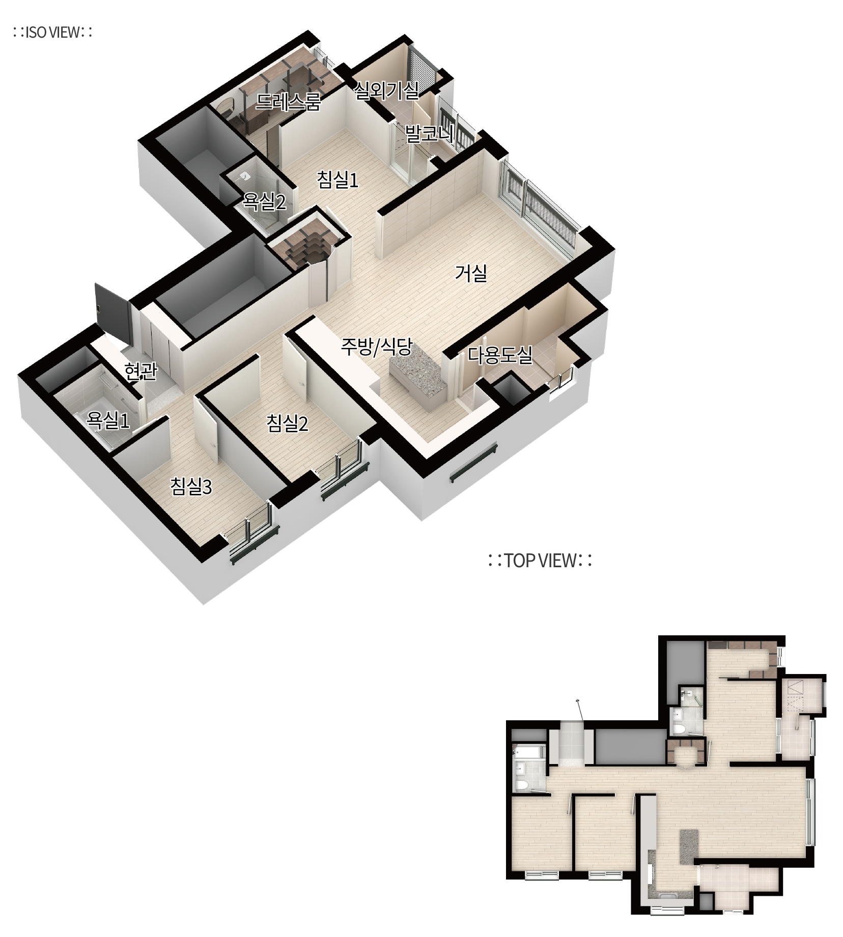 강화 두산위브 센트럴파크 72B 타입 평형 안내